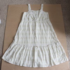 Light Green Checkered Midi Dress